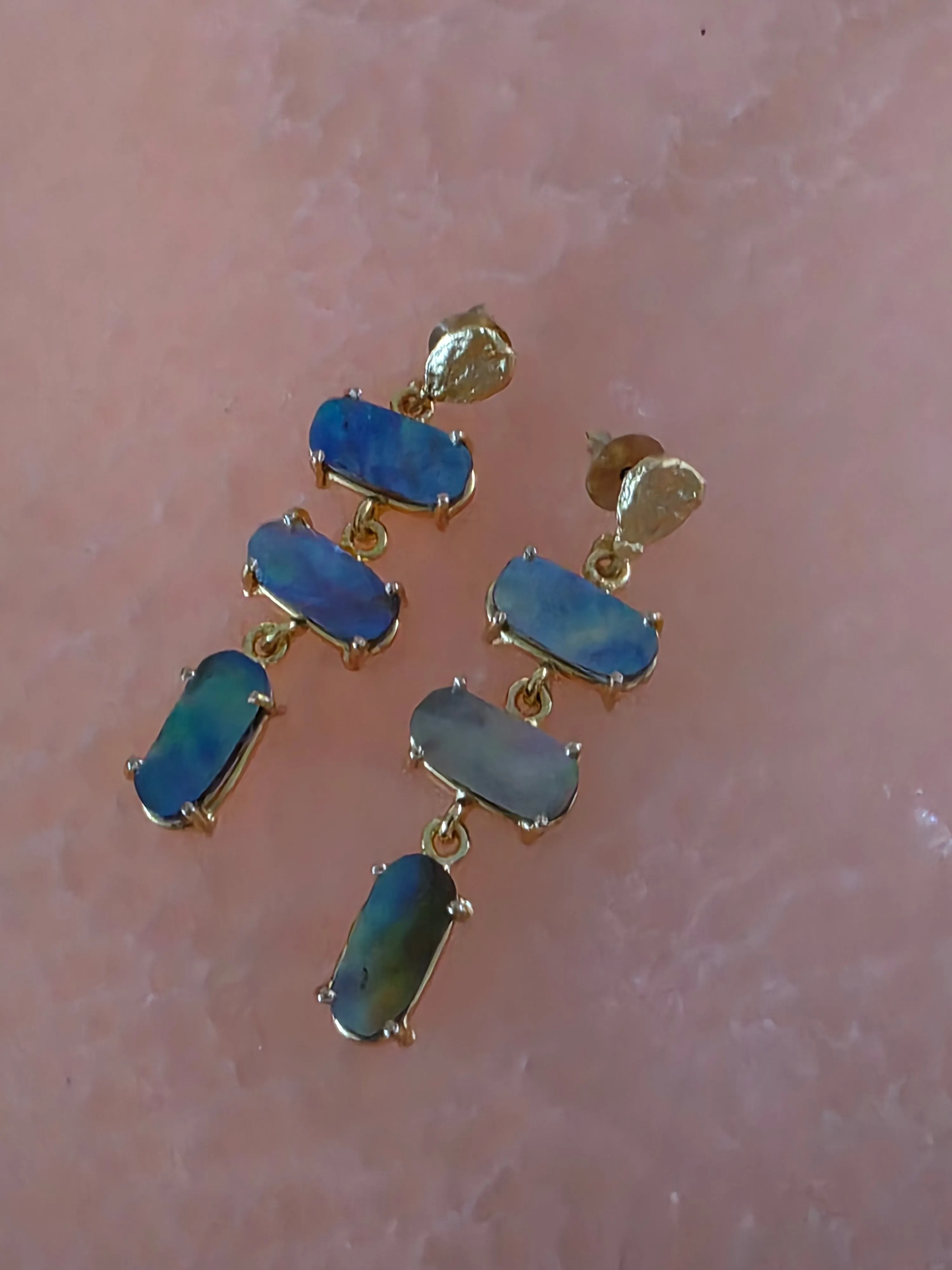 Gemajesty Abalone Shell Drop Gold Earring