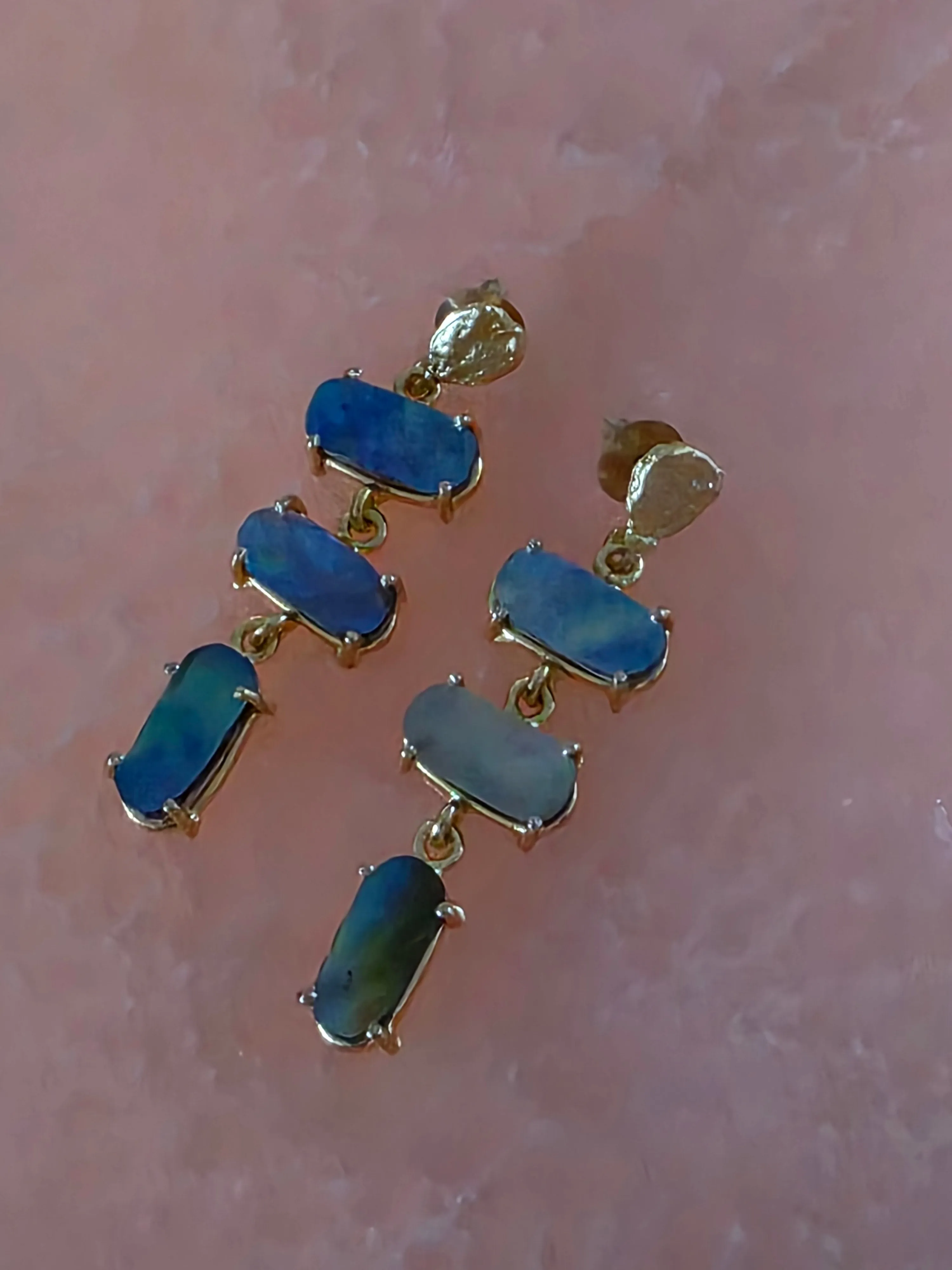 Gemajesty Abalone Shell Drop Gold Earring