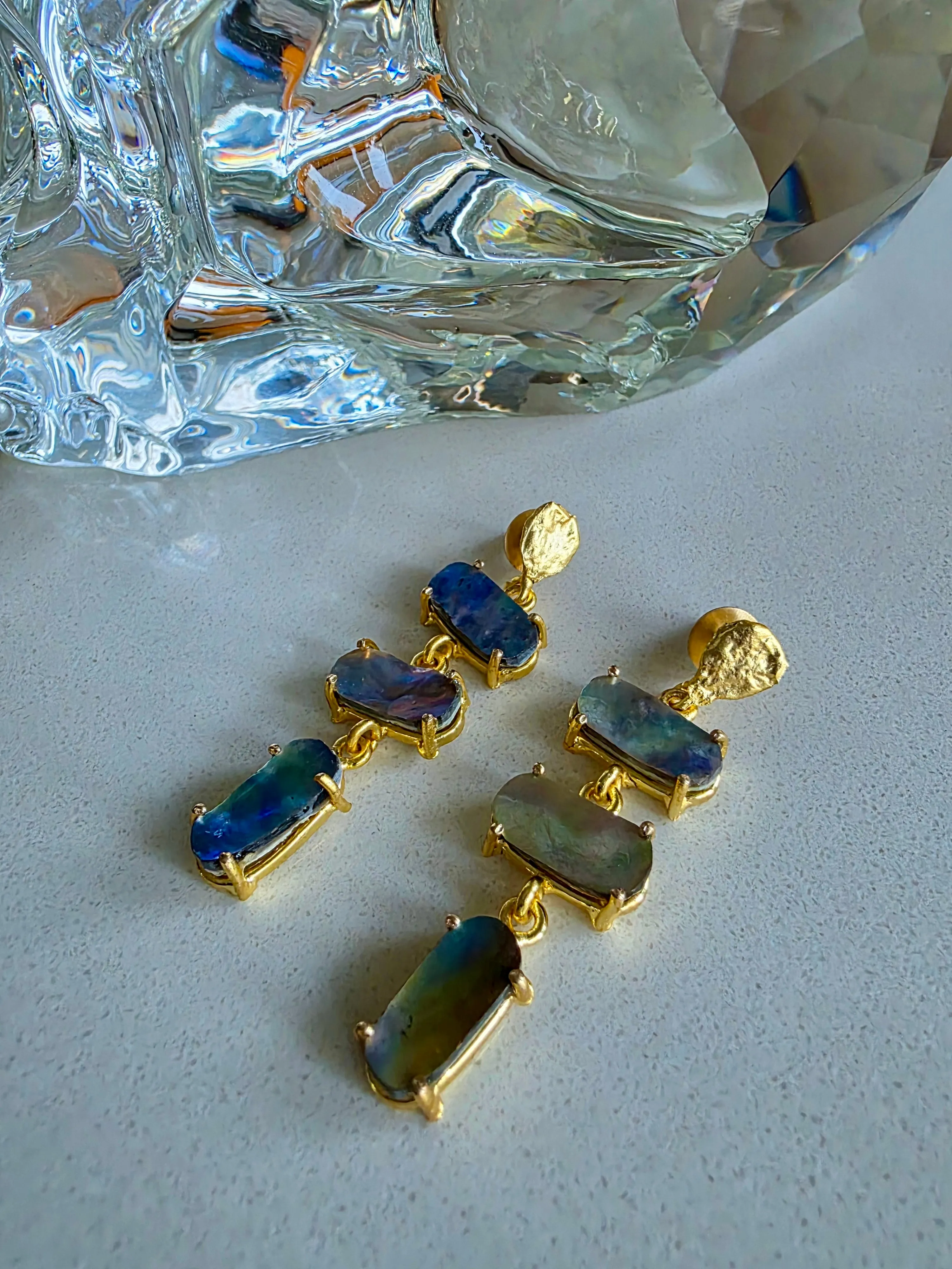 Gemajesty Abalone Shell Drop Gold Earring