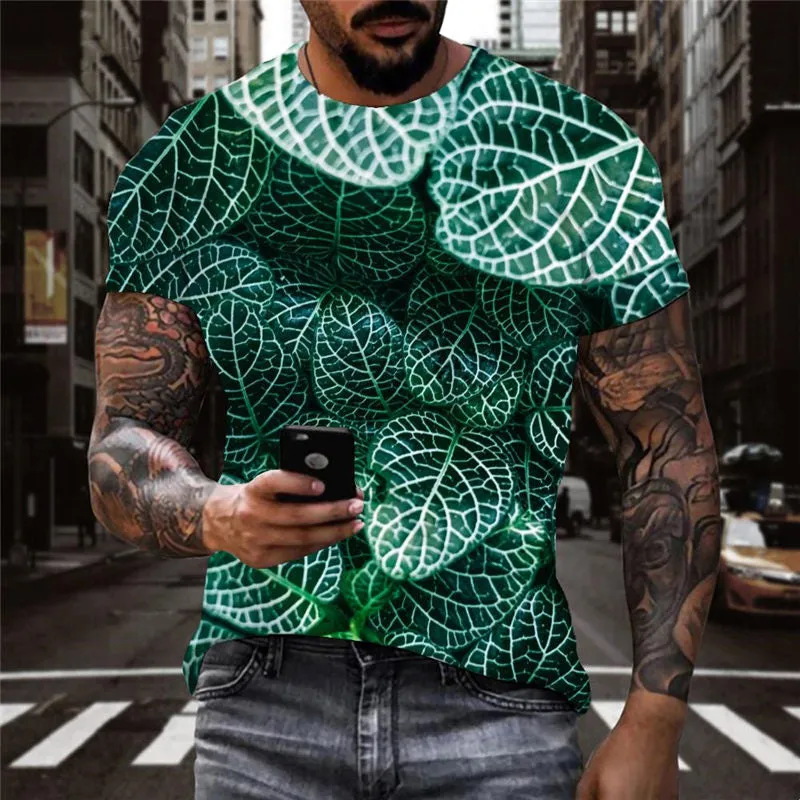 Green reticulated grass texture shirts special texture shirt tee Cool different art costume man