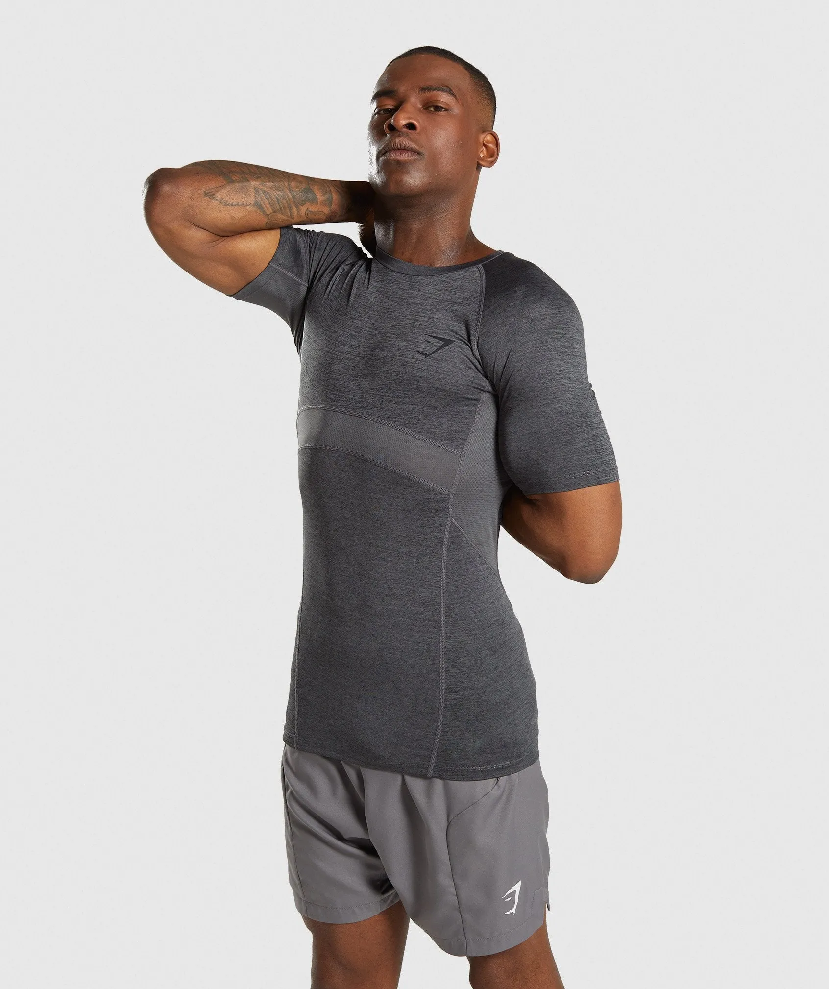 Gymshark Element  Baselayer T-Shirt - Black Marl