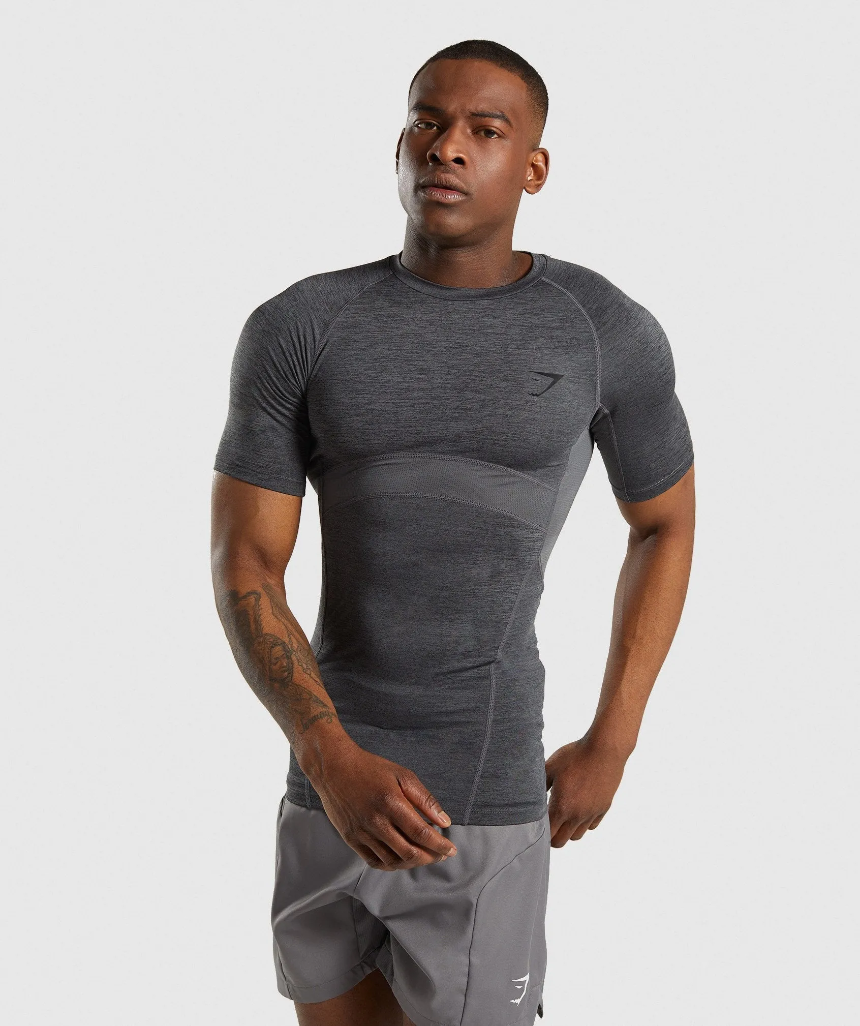 Gymshark Element  Baselayer T-Shirt - Black Marl