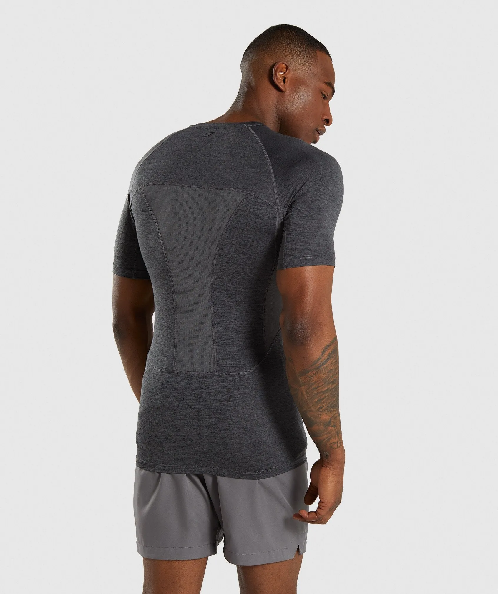 Gymshark Element  Baselayer T-Shirt - Black Marl