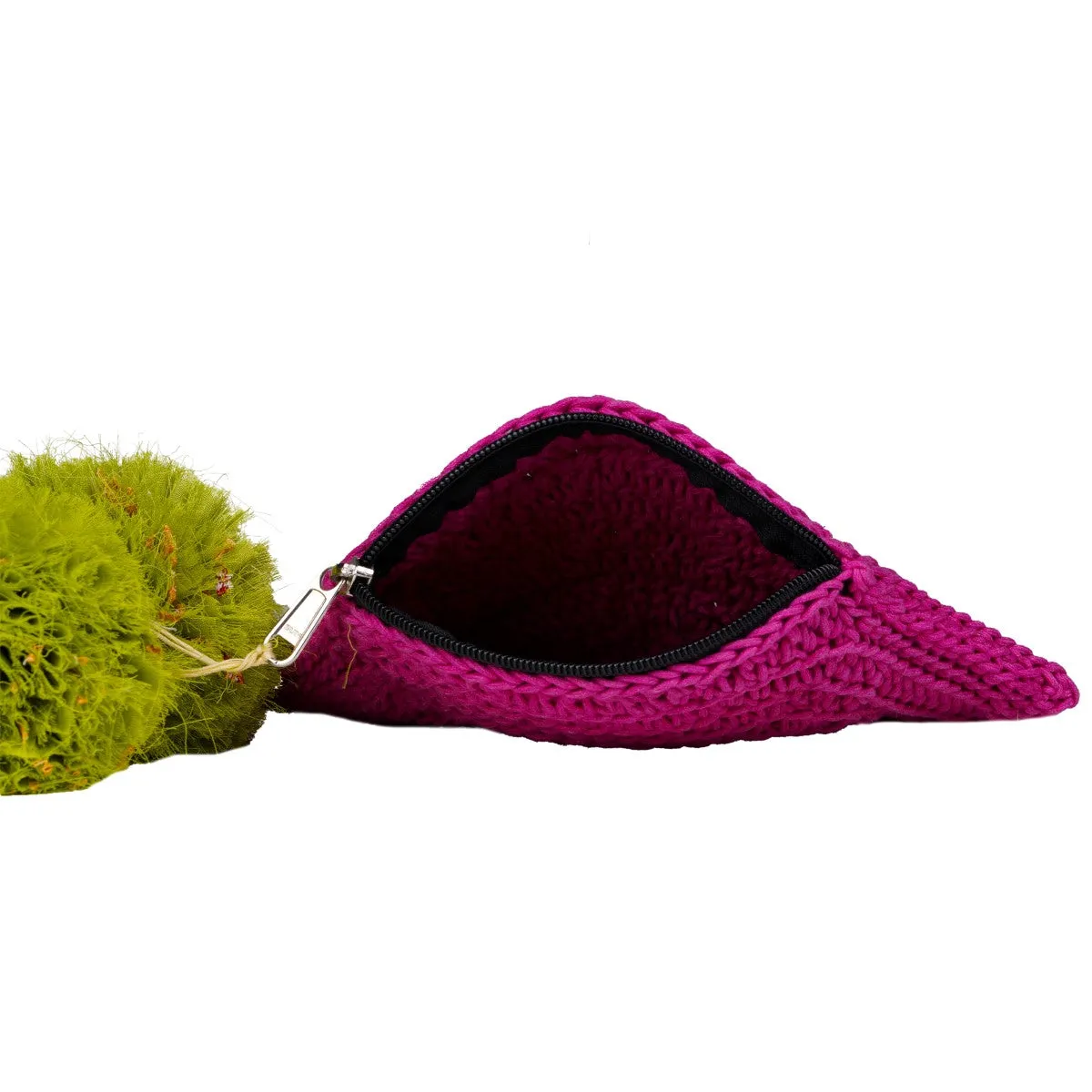 Hand-Crochet Women Clutch Bag | Cotton Yarn | Magenta Pink
