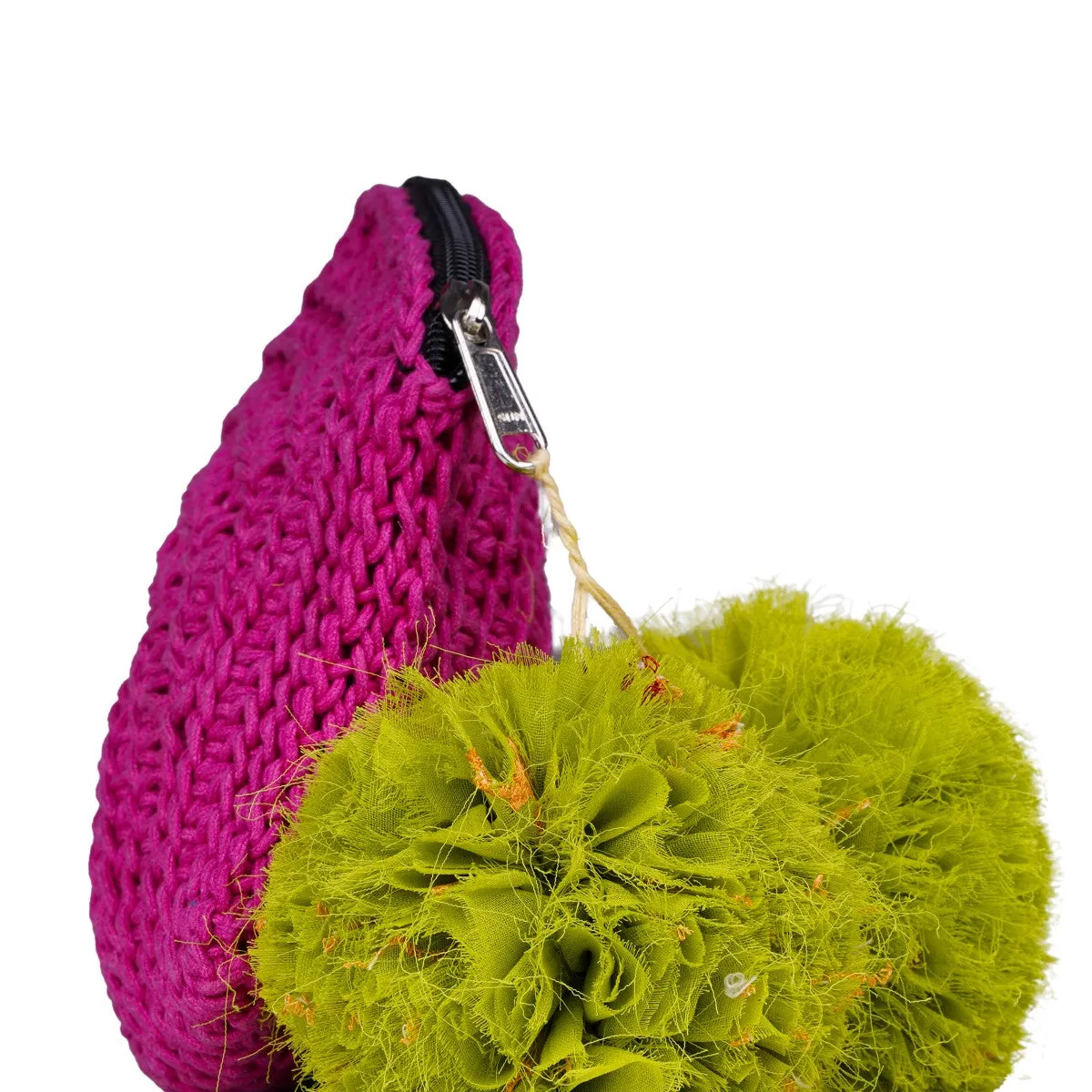 Hand-Crochet Women Clutch Bag | Cotton Yarn | Magenta Pink