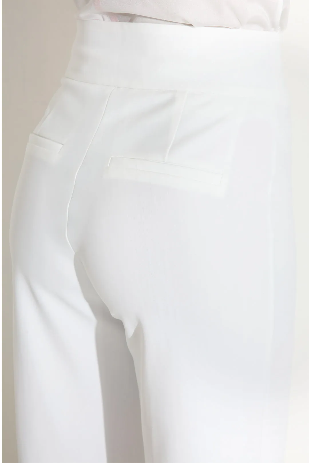 Harmony Trousers High Waisted White