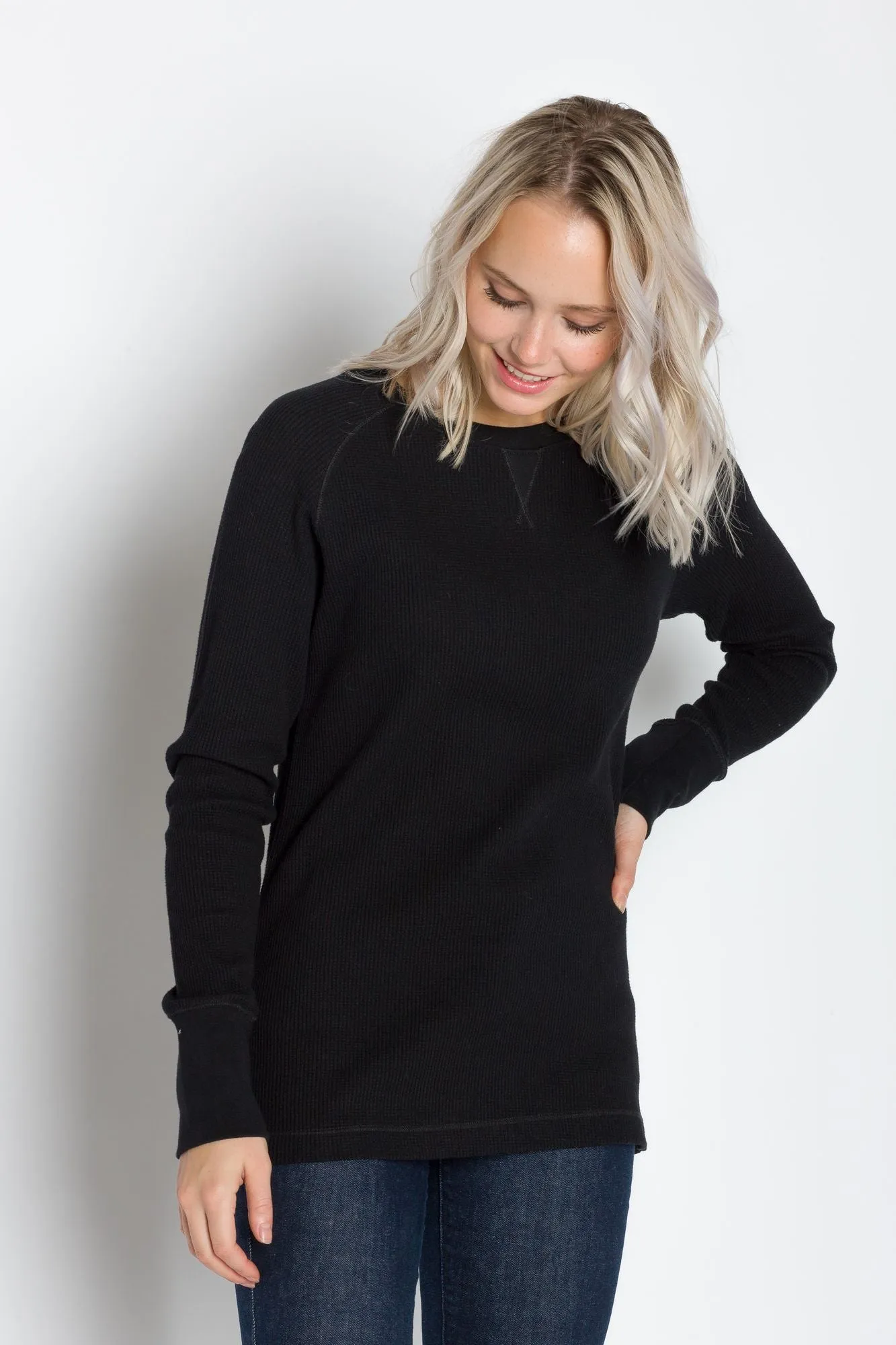 Hazel | Women's Raglan Thermal Crew Neck Shirt