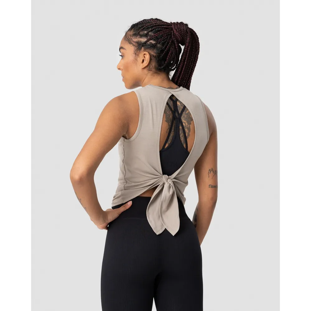 ICANIWILL Women&#x27;s Empowering Open Back Tank Greige | Buy ICANIWILL Women&#x27;s Empowering Open Back Tank Greige here | Outnorth