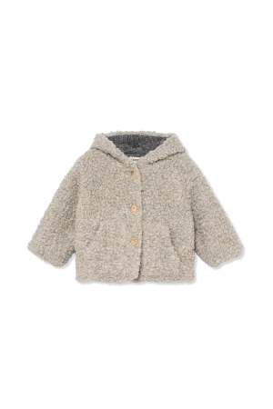 jacket sherpa with hood - grey