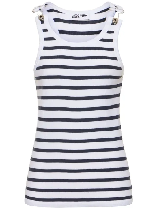 Jean Paul Gaultier   Ribbed mariniere tank top 