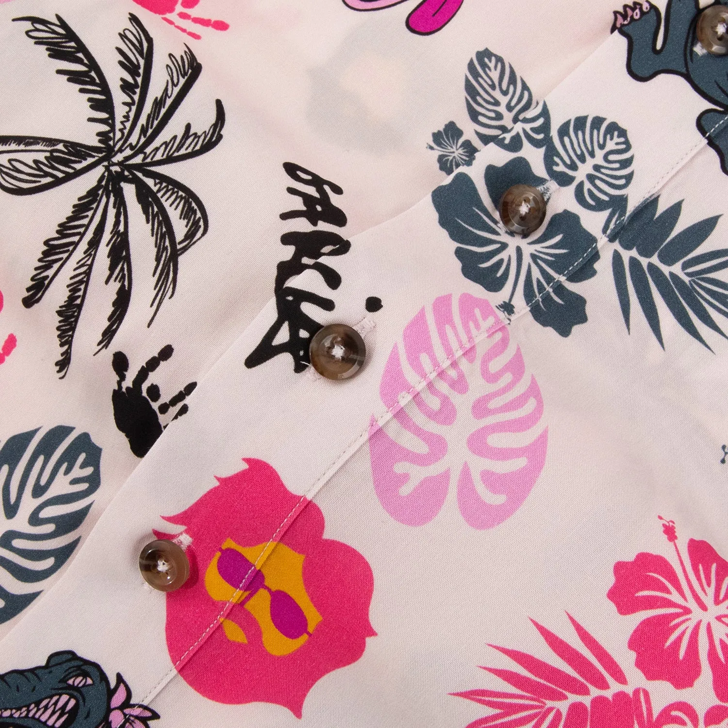 Jerry Garcia | Sustainable Relaxed Button Down | All Over Logo Jerry Pink