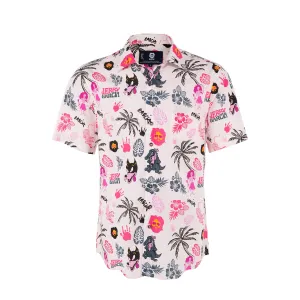 Jerry Garcia | Sustainable Relaxed Button Down | All Over Logo Jerry Pink