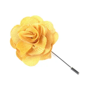 Jet Set Solid Yellow Gold Lapel Flower