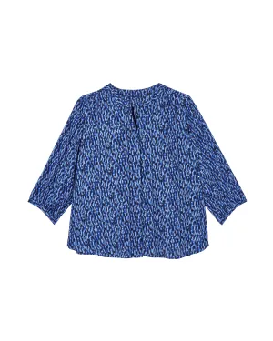 Joanna Three-Quarter Sleeve Blouse | Royal Blue / Black
