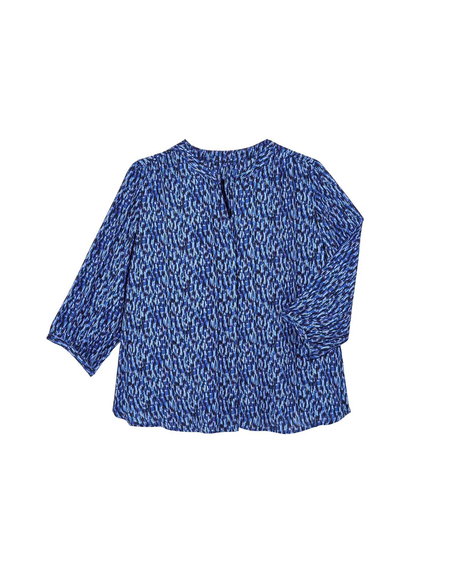 Joanna Three-Quarter Sleeve Blouse | Royal Blue / Black