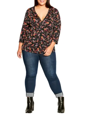 Juniper Status Print Top | Black / Red