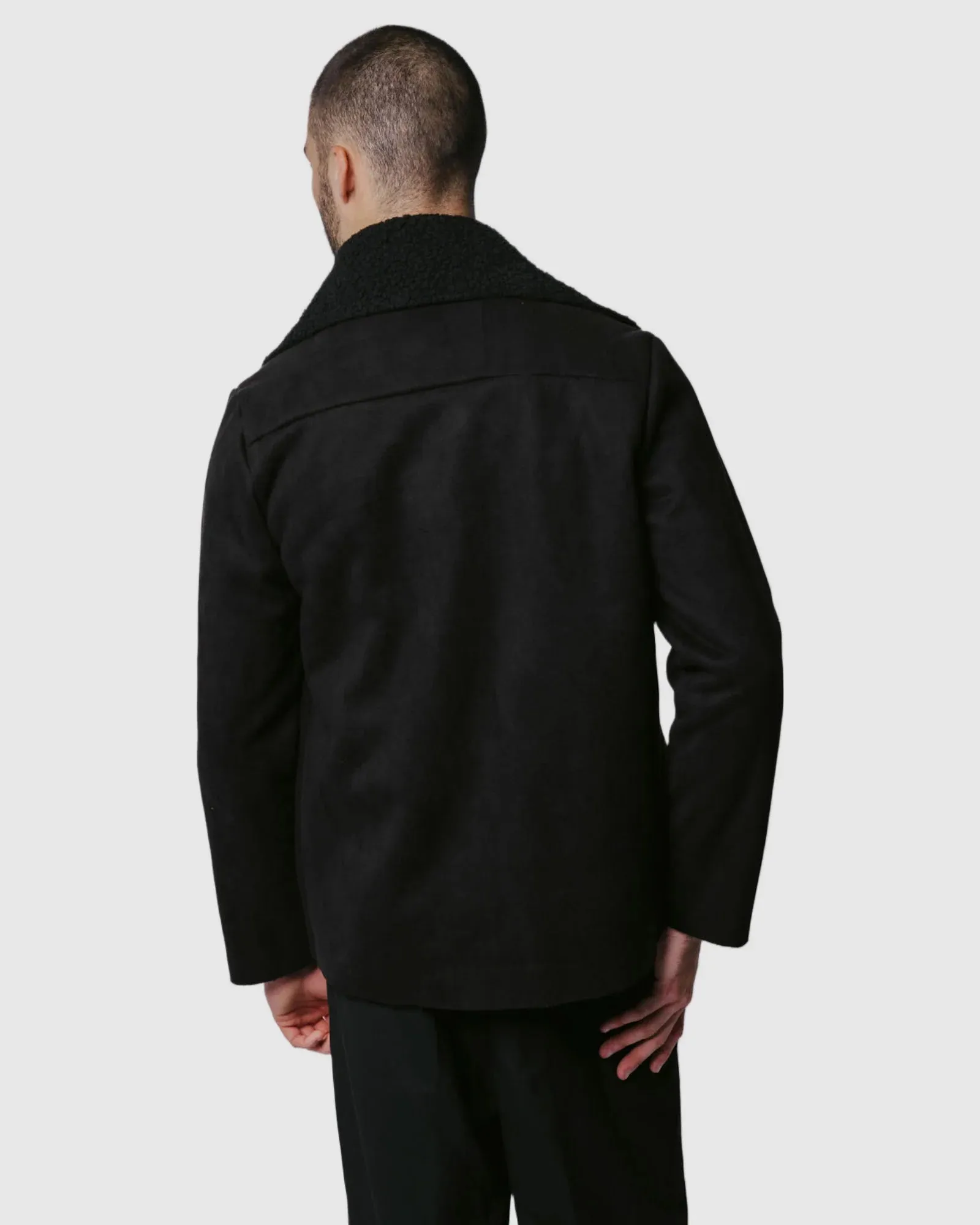 Justin Cassin Hawkins Sherpa Jacket in Black Color