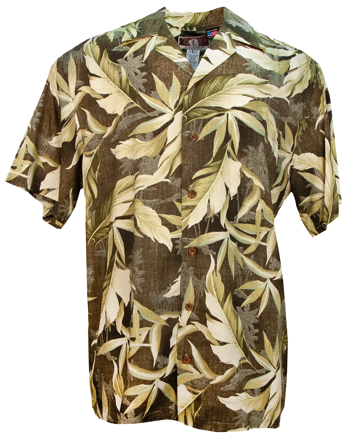 Kalani Mens Hawaiian Shirt in Charcoal