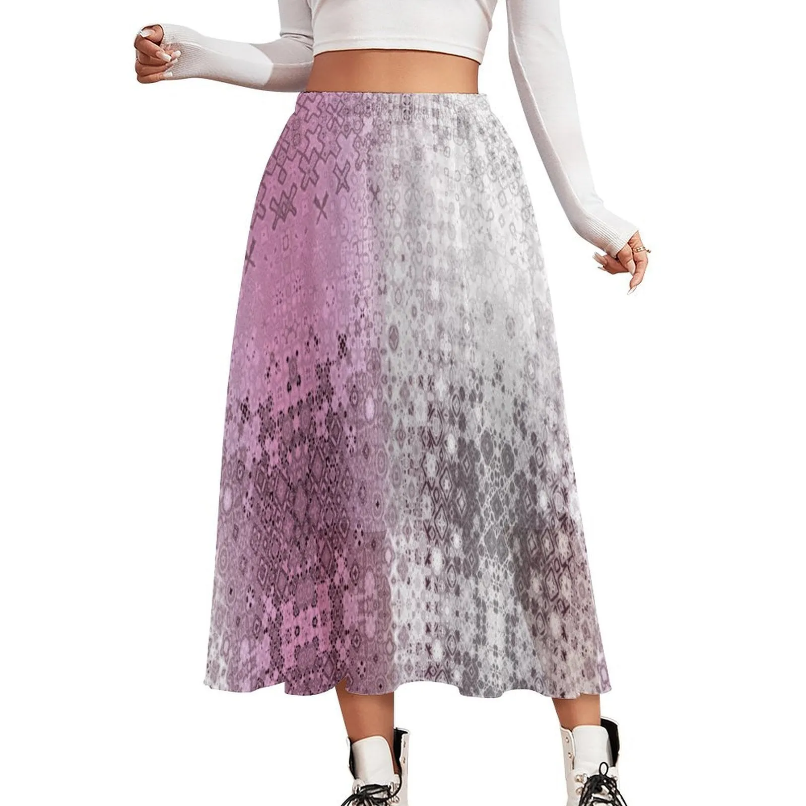 Layered Chiffon Skirt Pink Glass Ombre