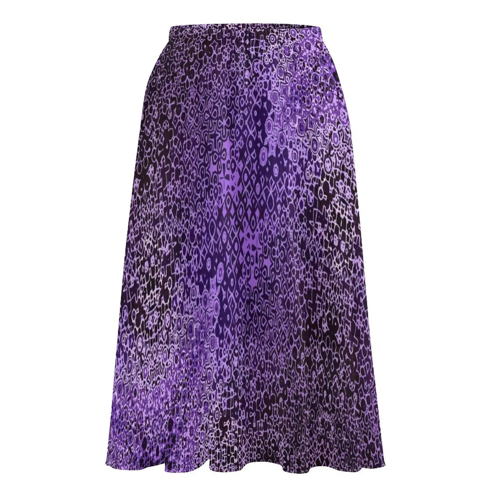 Layered Chiffon Skirt Purple and Black Graphic
