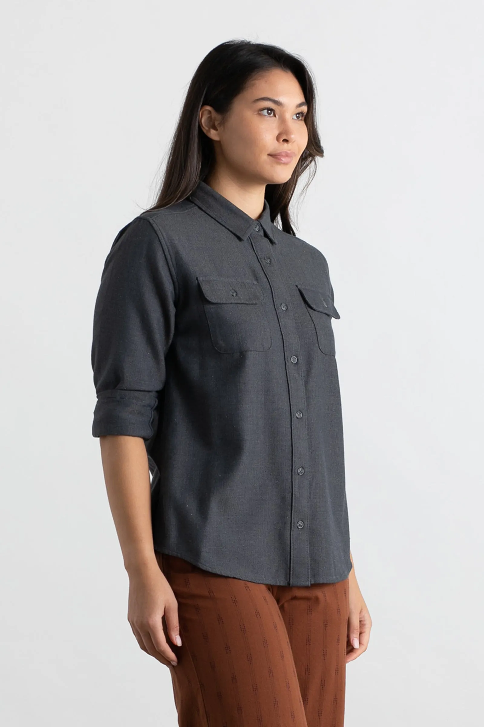 Lenon Shirt / Charcoal Herringbone