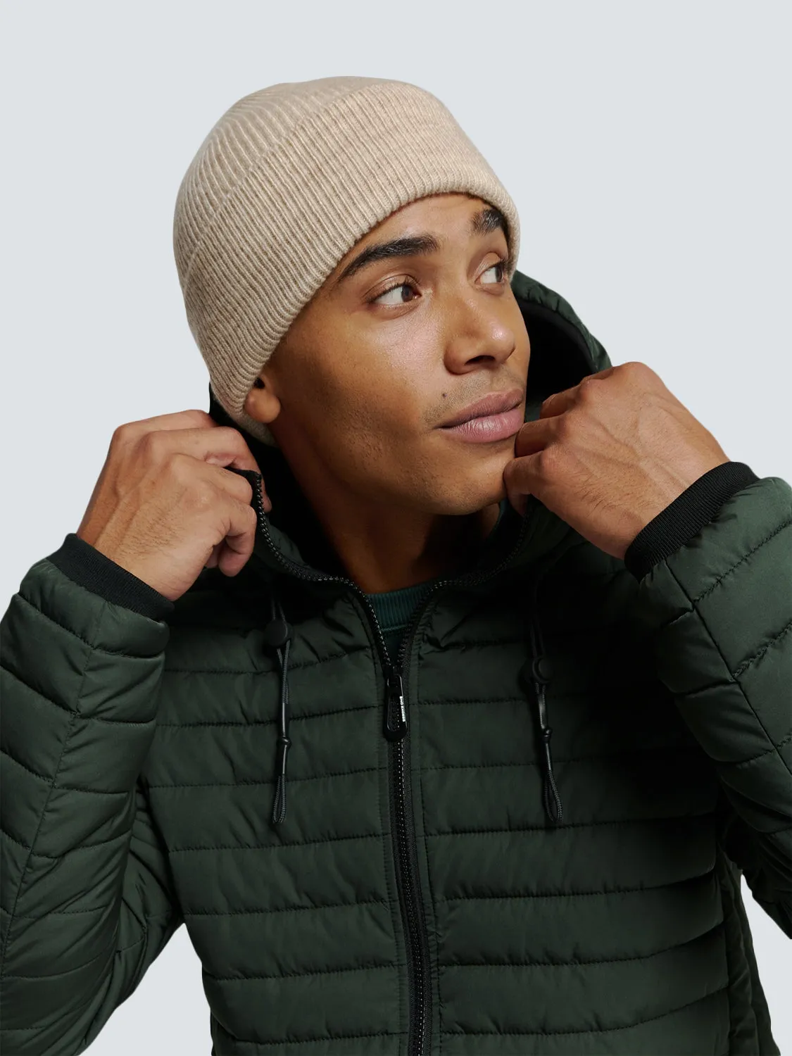 Lightweight Quilted Jacket with Hood and Adjustable Drawstrings: Functional and Stylish | Dark Moss