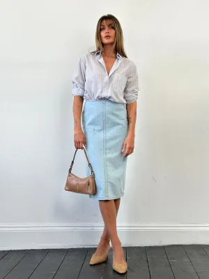 Max Mara Pure Cotton Denim Midi Skirt - W26