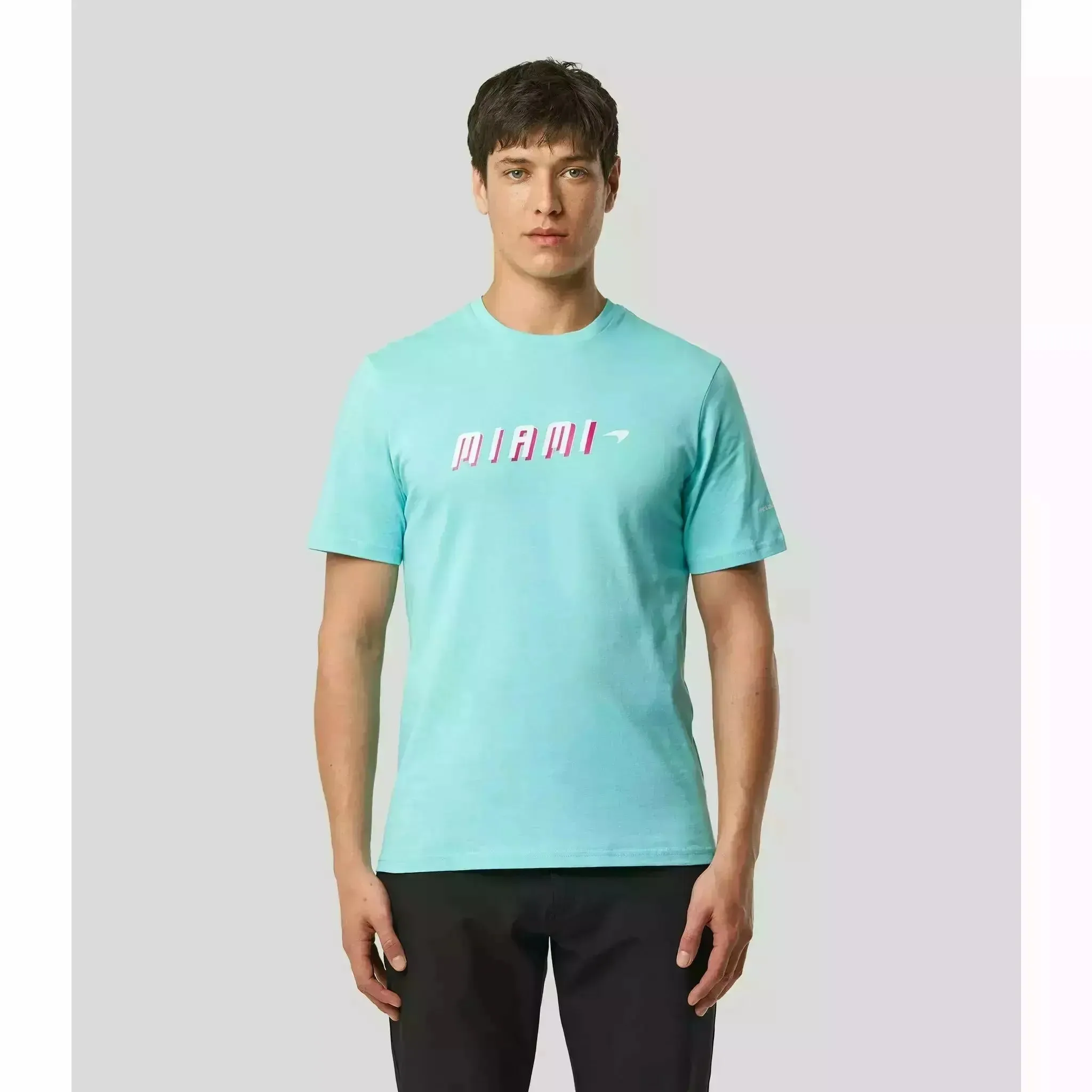 McLaren F1 Men's Miami Neon Graphic T-Shirt-Black/White/Vice Blue/Beetroot Purple/Crystal Rose/Aqua Sky