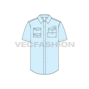 Mens Fishing Shirt with Tech Pockets