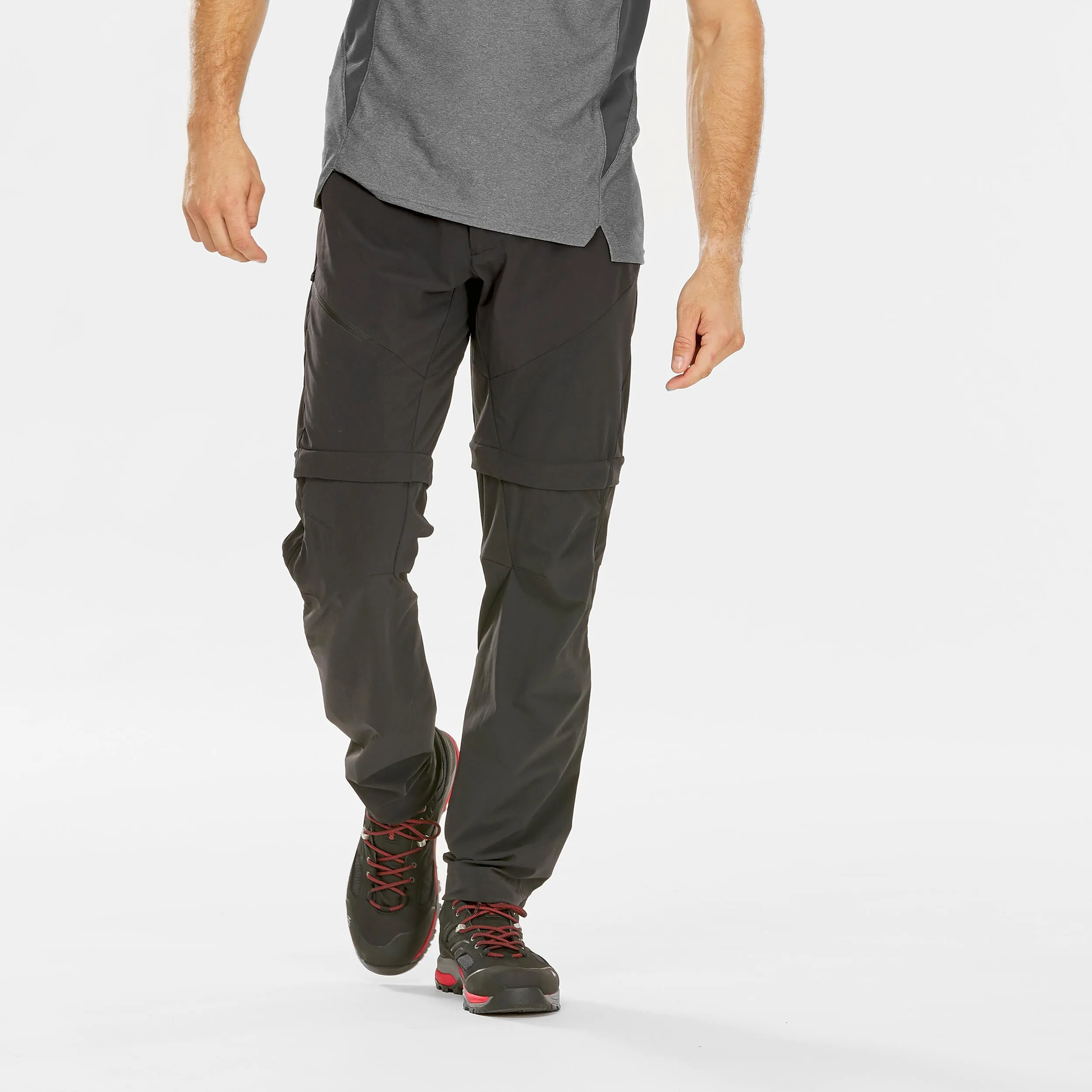 Men's modular hiking trousers Quechua MH550, black