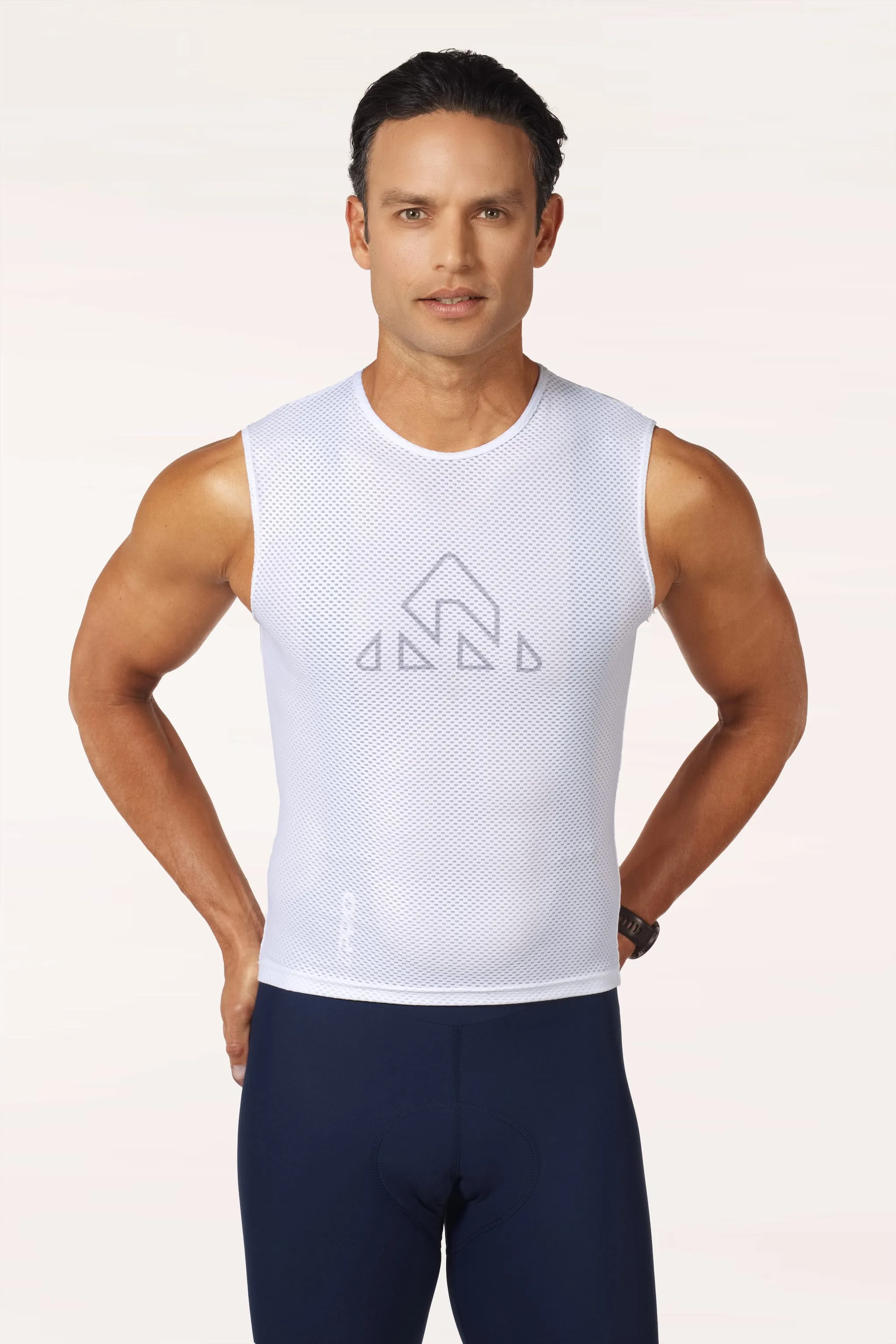 Men's White Pro Cycling Base Layer
