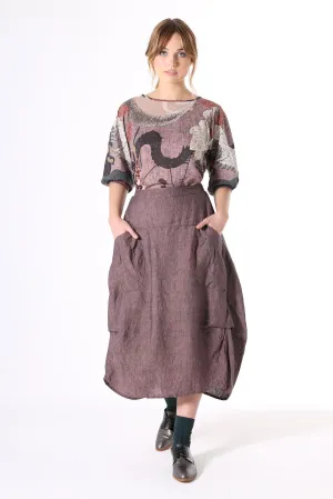 Milwaukee Rosa Linen Skirt Mauve