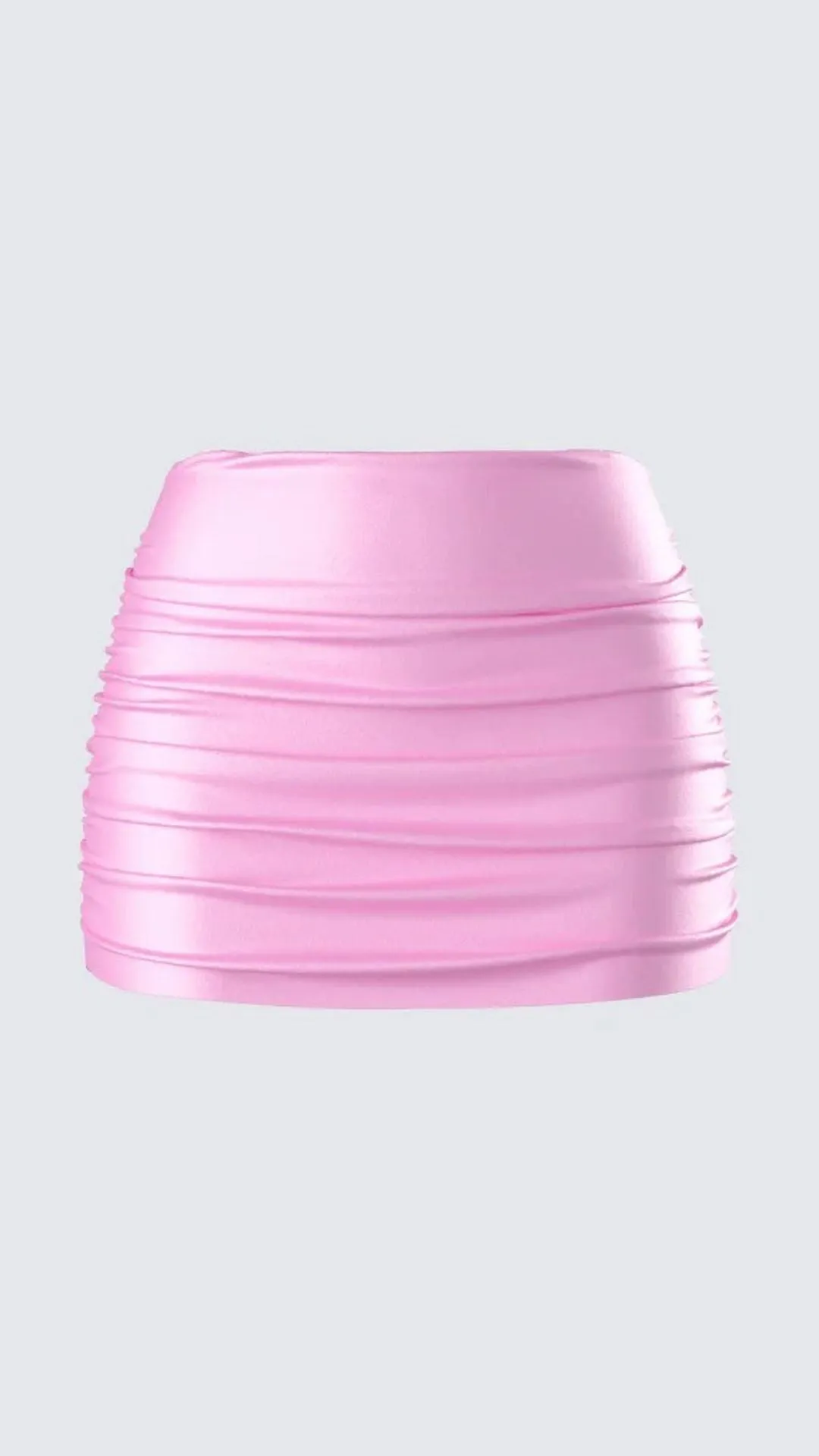 Mini Rushed Pink Skirt