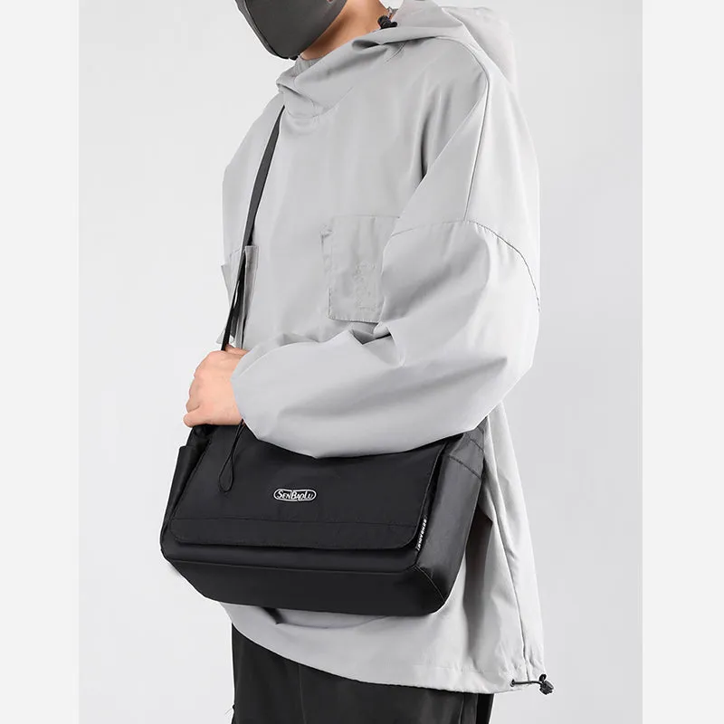 Minimalist Large Commuter Bag For Men Durable Nylon Crossbody Purse