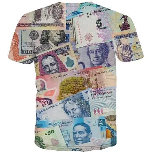 Money T shirts Men Abstract Tshirt Anime Russia Tshirts Novelty Character Tshirts Cool Harajuku Tshirt Printed Short Sleeve
