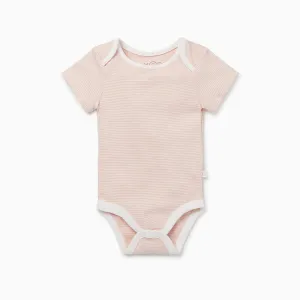 MORI Short Sleeve Bodysuit (Blush Stripe)