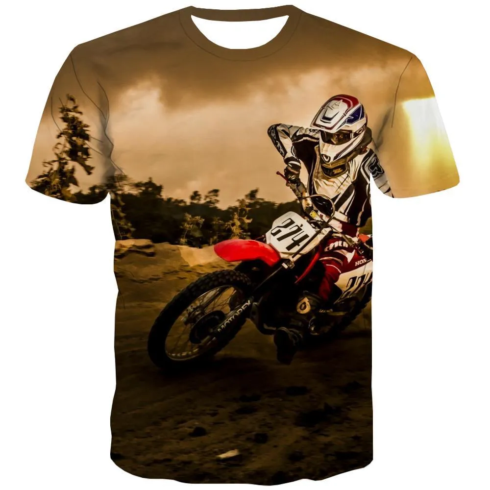 Motocross T-shirt Men motorcycle Tshirt Anime Offroad Tshirts Novelty