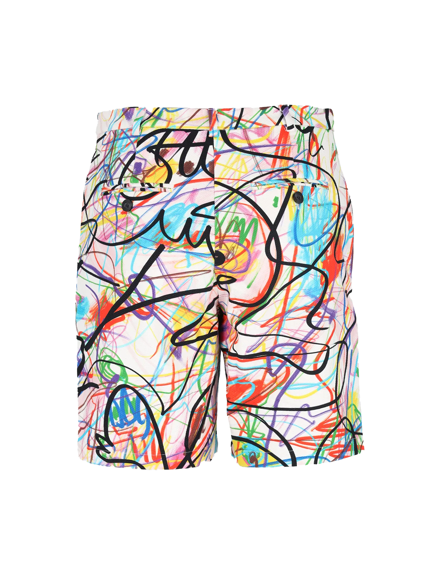 multicolour scribble shorts