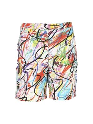 multicolour scribble shorts
