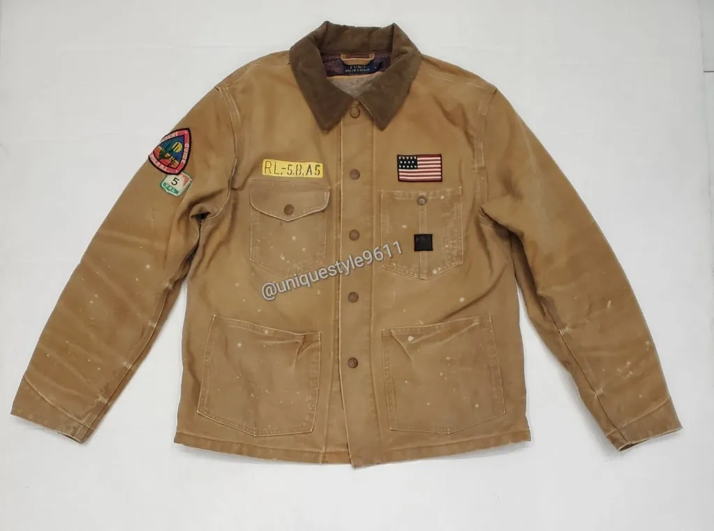 Nwt Polo Ralph Lauren Khaki Patches Jacket