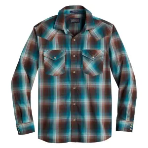 Pendleton | Brown/Teal Windowpane LS Frontier Shirt