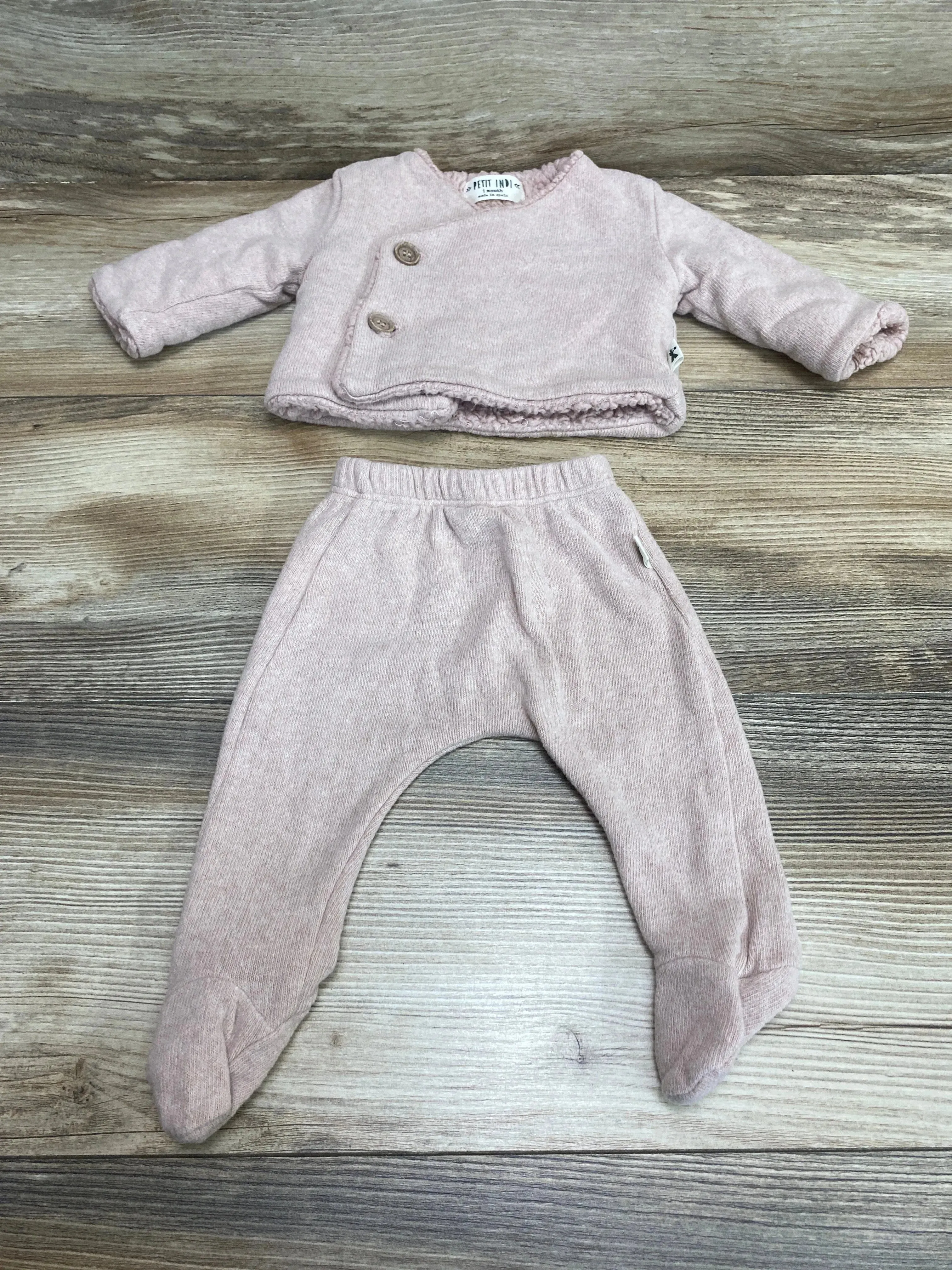 Petit Indi 2pc Organic Set Pnk sz 1 Month