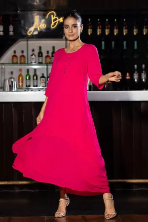 Pink Maxi Layer Dress