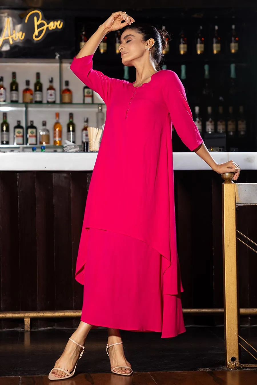 Pink Maxi Layer Dress