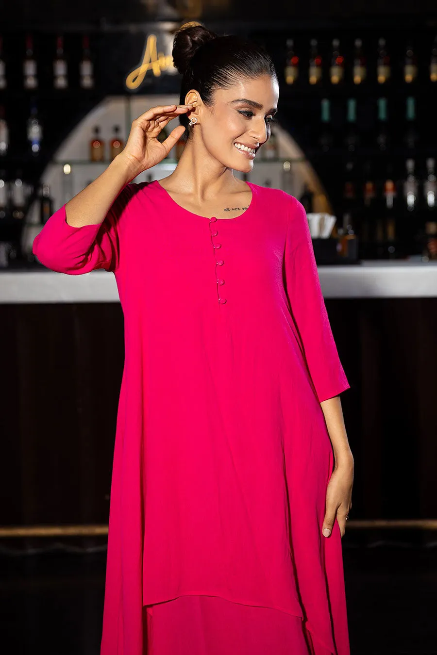 Pink Maxi Layer Dress