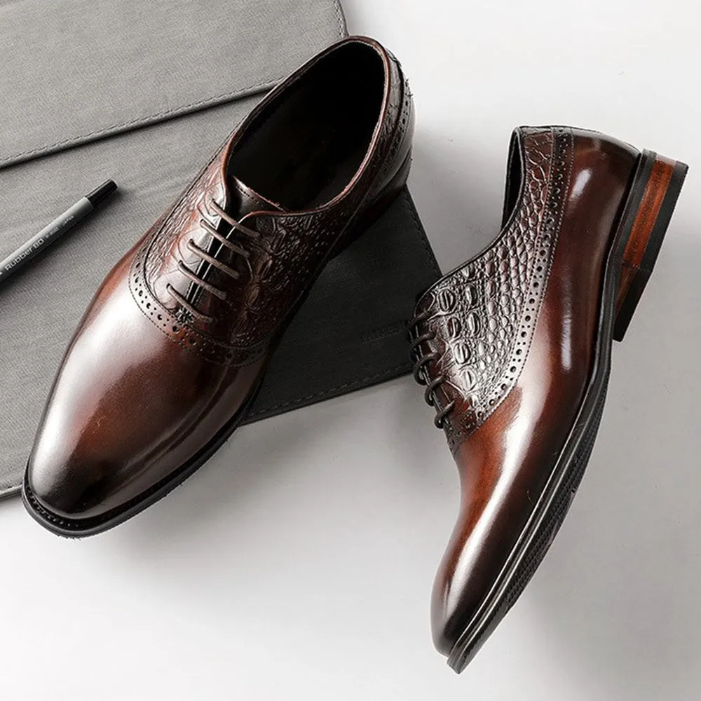 Pointed Lace Up Low Top Derby for men