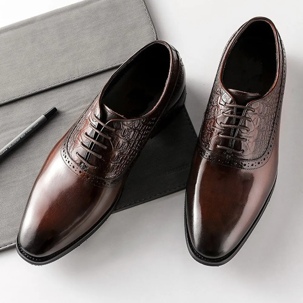 Pointed Lace Up Low Top Derby for men