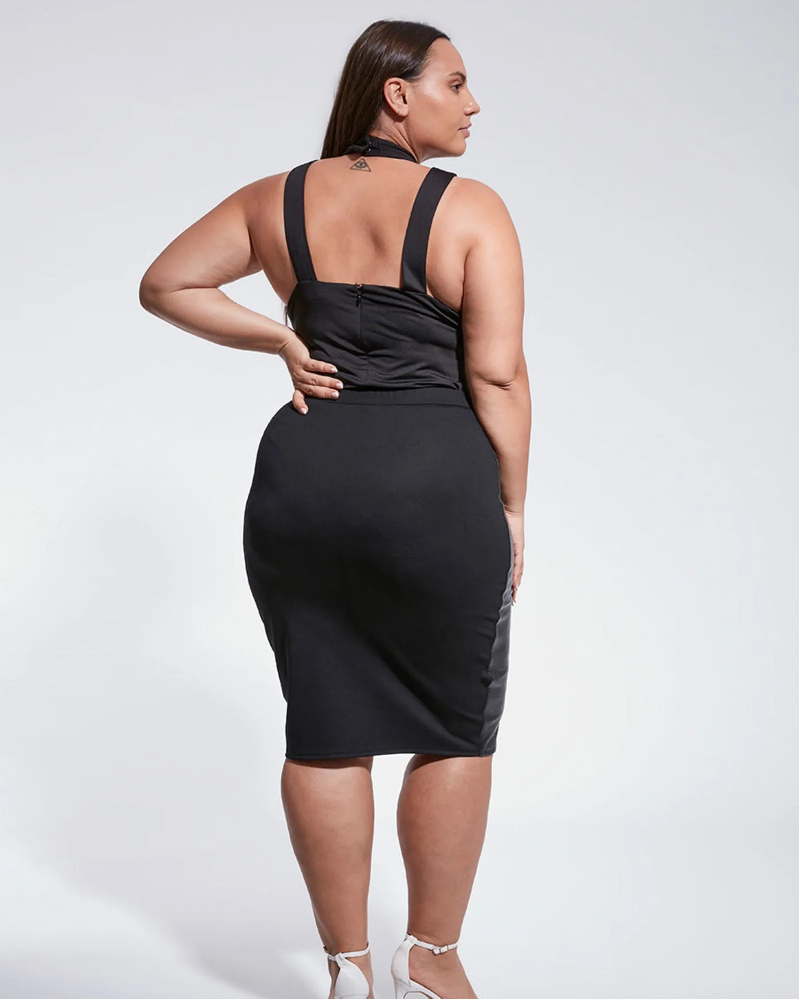 PORT ELIZABETH RECYCLED LEATHER SKIRT | Black