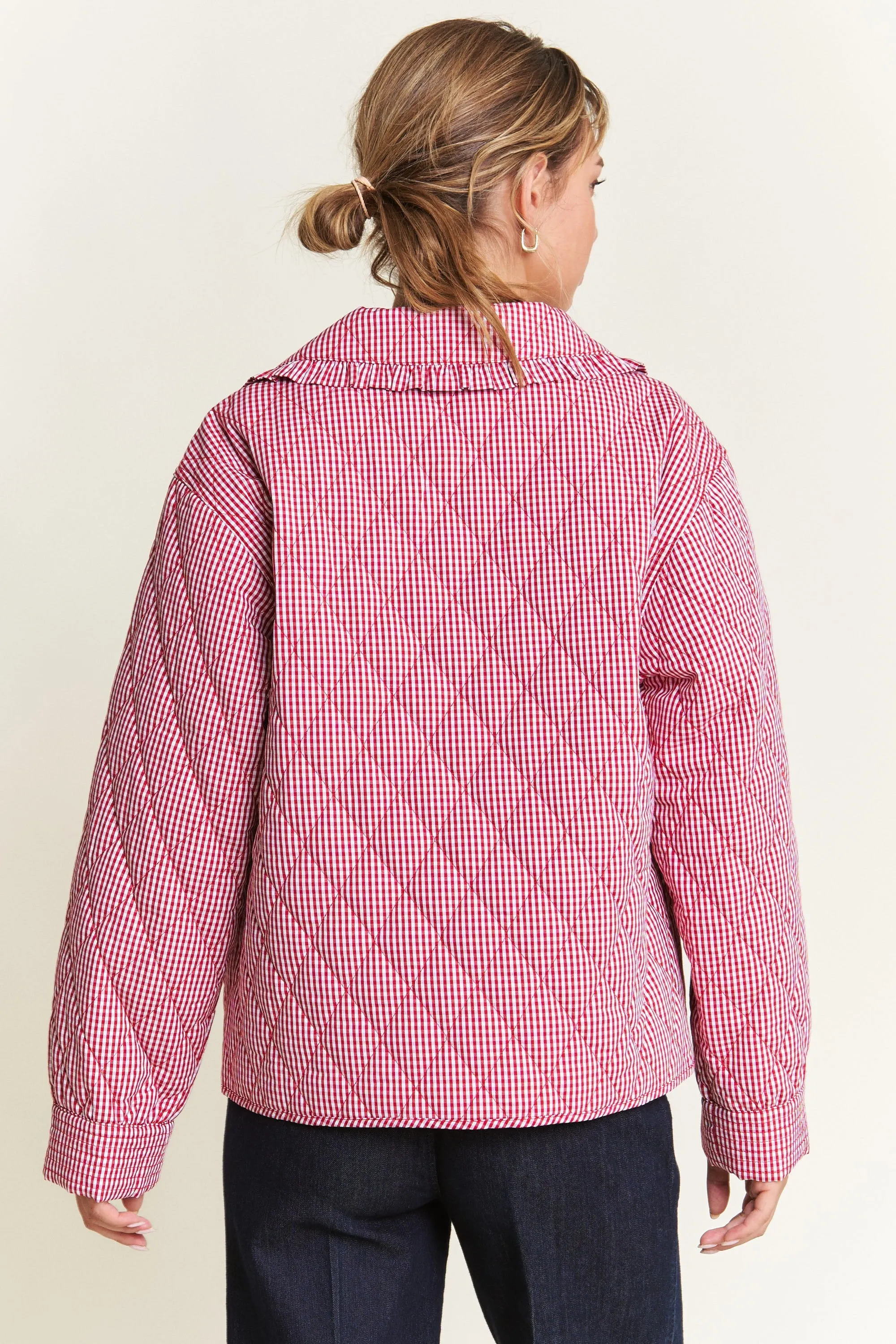 Quilted Plaid Top - Red