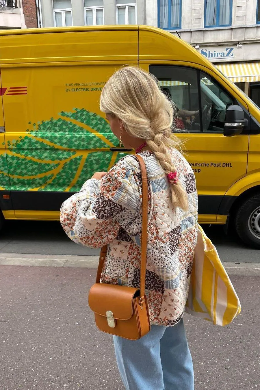 Quilted short floral cotton coat jacket